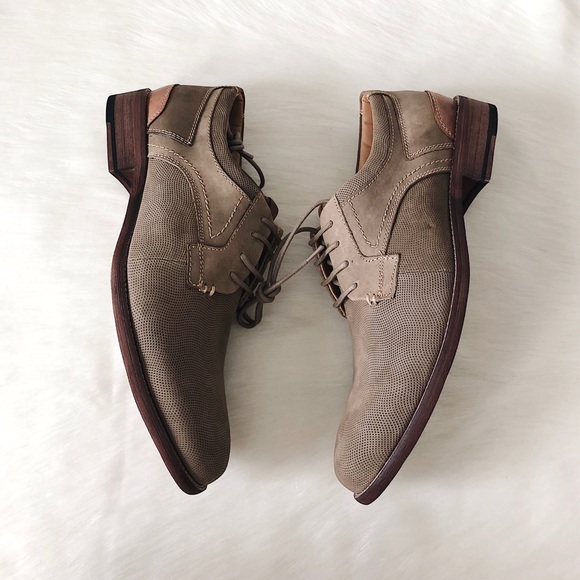 ?New STEVE MADDEN Mychel Nubuck Leather Derby Taupe Mens 9